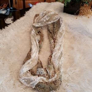 Infinity Scarf, part fabric, part lace